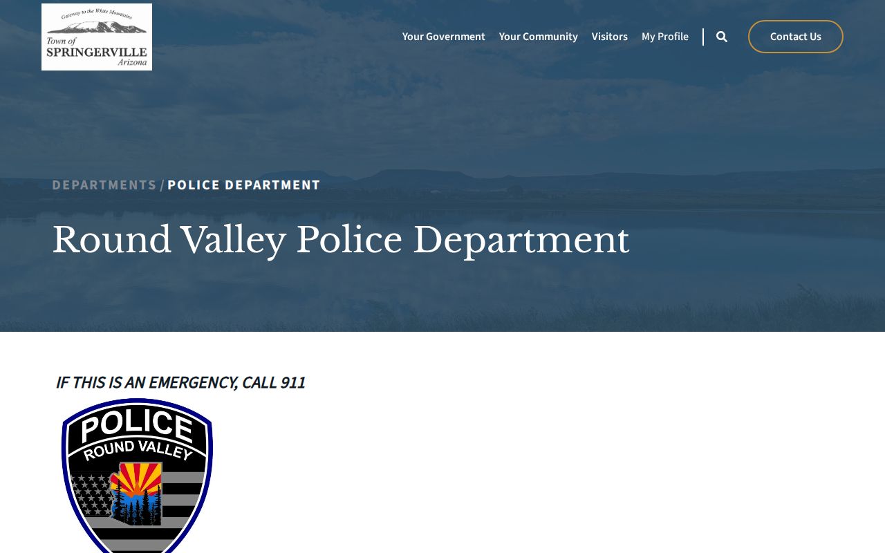 Official Springerville page for Round Valley Police Department